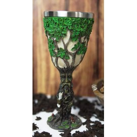 Ebros Forest Spirit Greenman Deity Tree Of Life Wine Goblet Chalice Cup 6oz