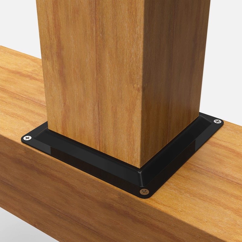 4 Pcs Wood Post Plate Connector, 4" x 4" Wood