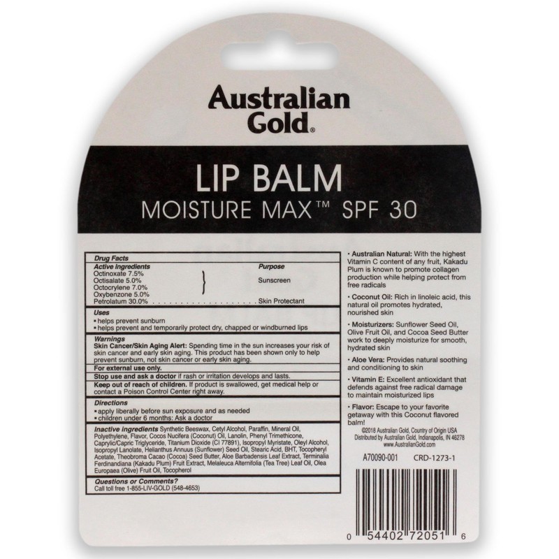 Australian Gold Spf30 Lip Balm 0.15 Oz, 0.15 Ounces
