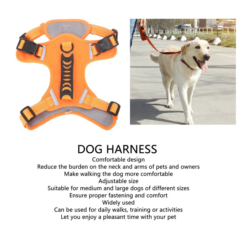 Dog Harness Escape Proof Pull Resistance Breathable Comfortable Adjustable Pet