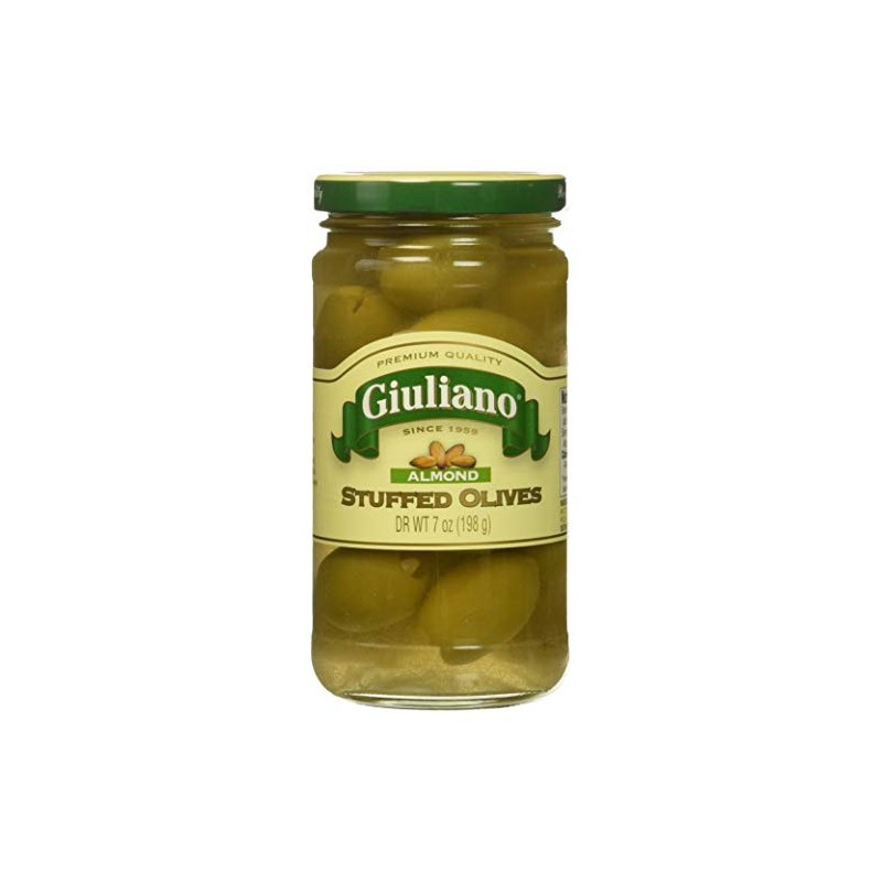Giuliano Almond Stuffed Olives, 7 Ounce (Pack of 6)