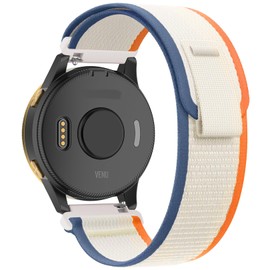 Koazon Trail Loop Nylon 20mm Watch Bands Compatible with Garmin Forerunner 55/165/Vivoactive 5,Soft Breathable Adjustable Sports Replacement Strap for Garmin Venu Sq 2/Sq/Venu Men Women