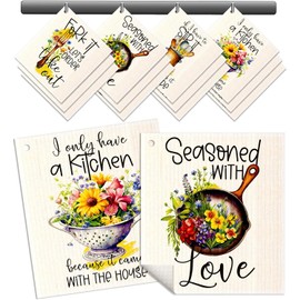 Miss Adola - Kitchen Reusable Swedish Dishcloths - 12 Pack Absorbent, Fast Drying, Cute Pattern Decorate Washable Towels