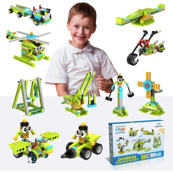 Building Robot Kit, 370+ Educational DIY Building Blocks, 100+ Models
