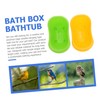COLLBATH 2Pcs Birds Bathing Tub Food Feeder Environmental Friendly Plastic