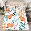 Capybara Bedding Set - Full Size, Cute Capybara & Flowers