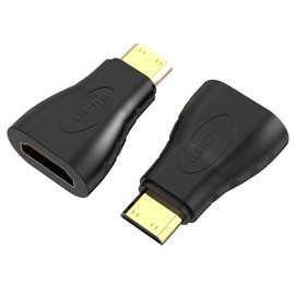 VIEVRE 2 pieces 4K HDMI mini HDMI adapter, mini HDMI to HDMI (gold-plated, full HD), adapter mini HDMI, HDMI adapter mini HDMI, mini HDMI to HDMI adapter, adapter HDMI mini HDMI