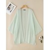 ZANZEA Women's Kimono Cardigan Solid Color Open Front Beach Coverups