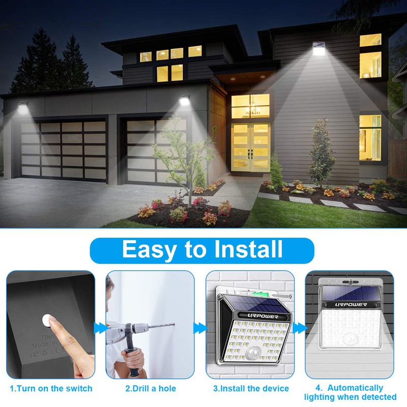 URPOWER Solar Lights Outdoor, 40 LED Motion Sensor Security Lights