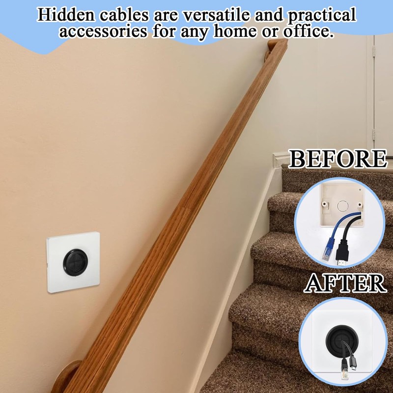 2 Pcs Cable Entry Cover, Cable Wall Cover, Cable Pass