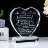 YWHL Gifts for Mom from Daughter, Meaningful Laser Crystal Heart