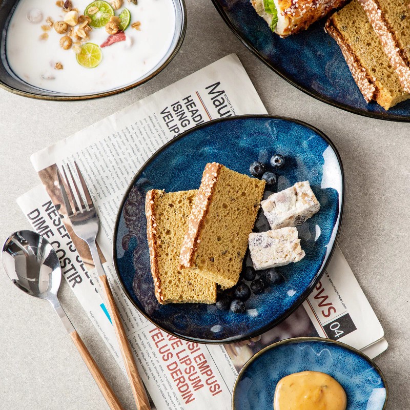 vancasso STARRY 11-Piece Dinnerware Set Stoneware Reactive Glazed Plate Bowl