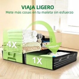 8 Piezas Bolsas de Almacenamiento al Vacío con Bomba Eléctrica : Bolsas Compresoras de Ropa Viaje, Gran Capacidad, Ahorran Espacio, Almacenamiento Reutilizable para Ropa, Almohadas y Edredones(8pcs)