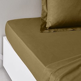 TODAY Essential Single Fitted Sheet 90 x 190 cm 100% Cotton Plain Bronze