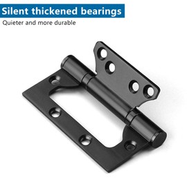 JINXIAN 2PCS Flush Hinges Door HingesCranked Hinges for Cupboard Cabinet Home Furniture Door Boxes(Black)