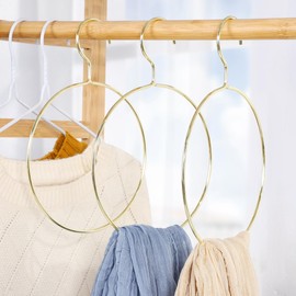 STOBAZA 5-Pack Scarf Organizer Hangers for Closet – Metal Non-Slip Scarf Holder, Space-Saving Belt & Tie Hanger for Neckties, Shawls Scarves, Veils, Pashminas Display, Tank Tops, Accessories