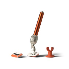 Fler The Razor Starter Set - Women's Razor with Interchangeable Razor Heads, Razor with Holder and 2 Replacement Blades, Unisex Razor, Razor Blades with Aloe Vera, Vitamin E, Sicily Orange