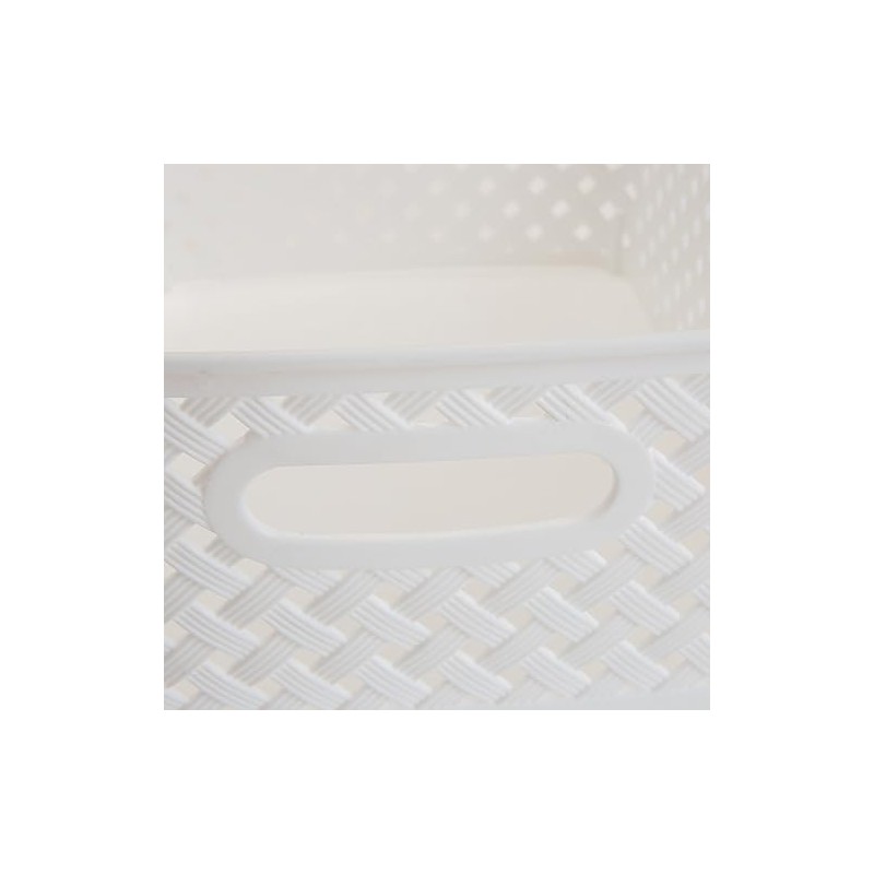 Simplify Small Resin Wicker Tote | Storage Bin | Plastic