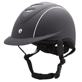 Klaus LISBOA Riding Helmet (Black) 22.8 - 24.4 inches (58 - 62 cm), Dial Adjustment, Coolmax Inner Inner KTLS1, Black (L)