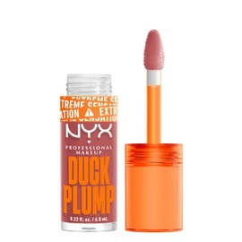 NYX PROFESSIONAL MAKEUP Duck Plump, 7ml. Tono: Nude Swings (café). Brillo labial voluminizador con efecto plumping para un volumen instantáneo. Gloss infusionado con jengibre picante para un volumen visible y de larga duración. Fórmula vegana.