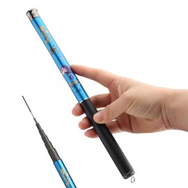 AZEVQOS Telescopic Tenkara Fishing Rod Combo Close Length 10.5 Inch Pocket Travel Crappie Rod Inshore Stream Trout Pole Stream Carp Fishing(Fishing Rod 1.4m Combo)