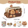 Landrain Capybara Pencil Case, 5 Layers Pencil Case, coffee, capybara