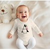 SpecialMe® Baby Body personalisiert mit Name Monogramm Blüten Anfangsbuchstabe anpassbar