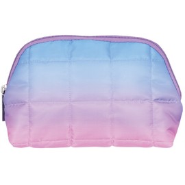 iscream 8.25" x 5" Quilted Fully Lined Wide Zipper Opening Cosmetic Bag - Berry Smoothie