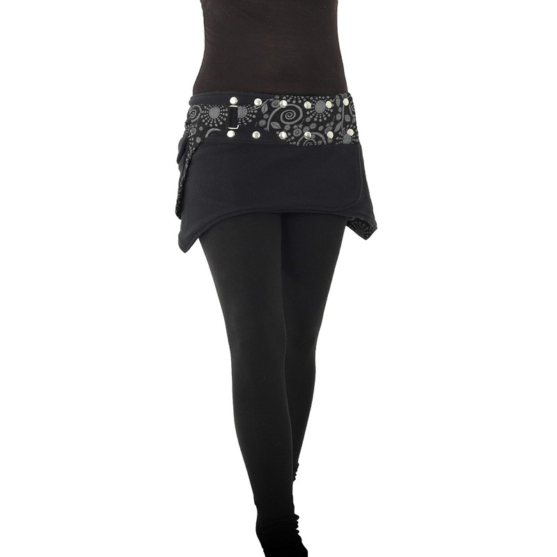 PUREWONDER Cacheur sk22 Women's Lace Wrap Skirt Kidney Warmer, Black