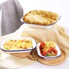 Webake Enamelware Roasting Pan 3 Pack Enameled Steel Oblong Pie