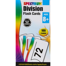 Spectrum - Division Flash Cards - 100 Arithmetic Cards of Division Facts and Place Values with Bonus Game Card for 3rd to 5th Grade Math, Ages 8+