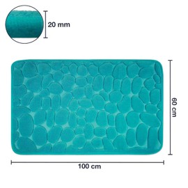 WohnDirect Memory Foam Bathroom Rug, Non-Slip Bath Mat, Washable & Quick Drying Bath Mat, 50 x 80 cm