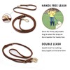 Multi Function 8ft Leather Dog Leash, Genuine Leather Leash Hands