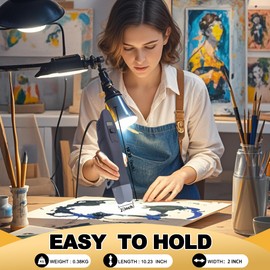 mofa Mini Variable Temp Heat Gun 350W 250℉~850℉(150℃- 450℃) Fast Heating,LCD Digital Display Hot Air Gun Tools with Reflector Nozzle&Tripod Overload Protection for Crafting,Embossing,Drying (Black)