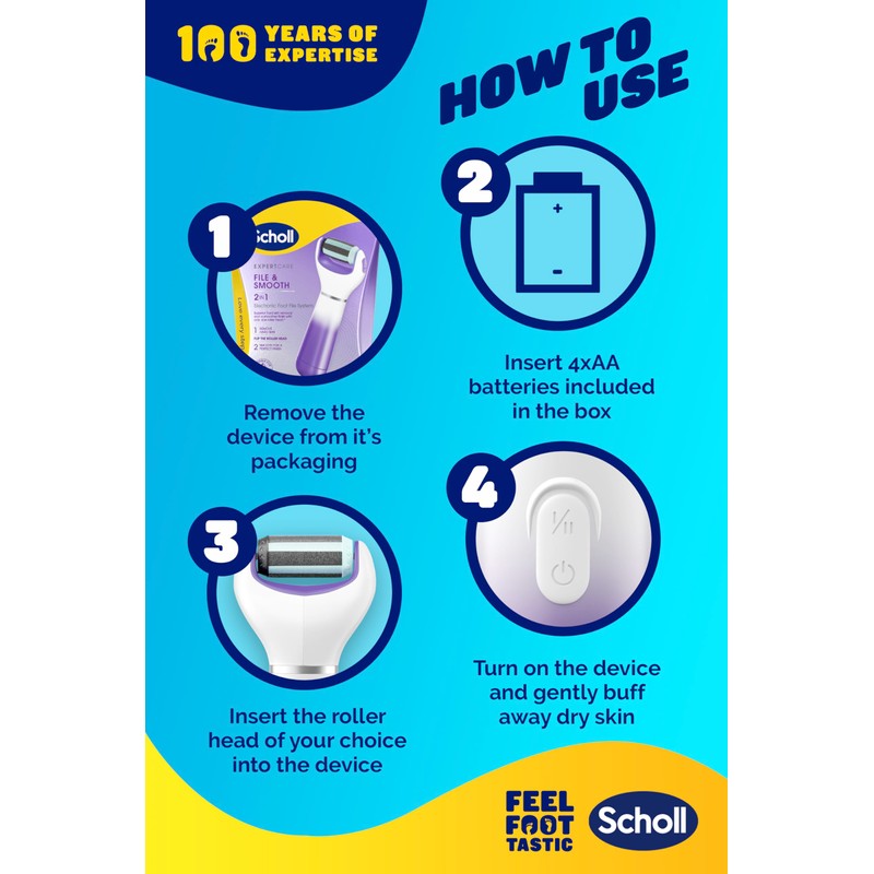 Scholl ExpertCare File and Smooth 2 in 1 Electronic Foot