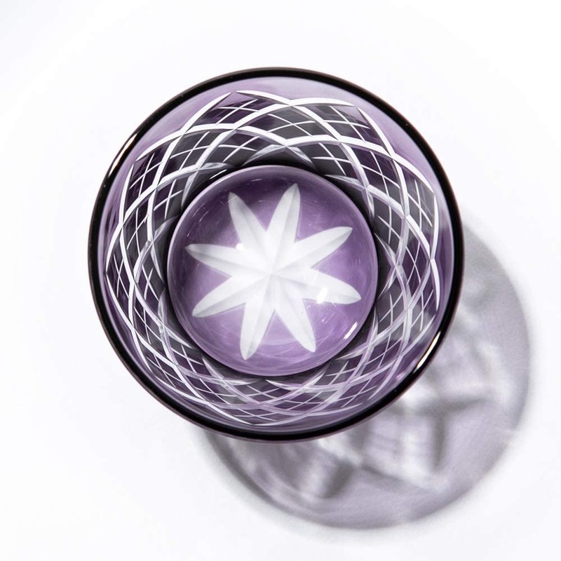 Taimuro Kobo TB90152-1Ms Edo Kiriko Arai Crest Cold Sake Cups,