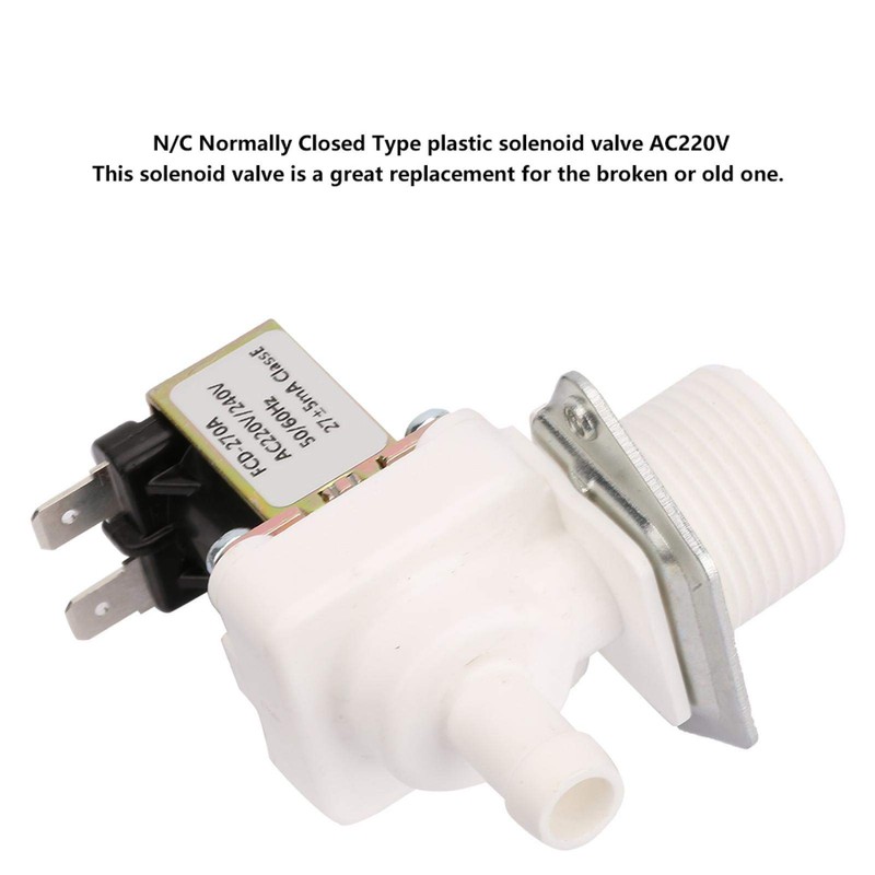 Solenoid Valve, AC 220V N/C Electric Solenoid Valve Plastic Normal