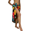 King Kameha Funky Hawaiian Cover-up Pareo Sarong, Big Flower, Brown,