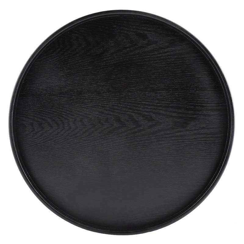 Round Shape Solid Wood Tea Coffee Snack Food Meals Serving