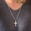 CLEVER SCHMUCK Set Silver Large Men's Cross 32 mm Inside