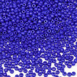 Bala&Fillic Opaque Dark Blue Colors 3mm Seed Beads About 3600pcs/100Grams in Bag, 8/0 Glass Craft Beads for Making Bracelet and Necklace (Dark Blue)