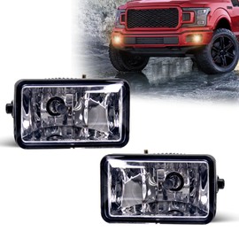 SPIEGEER Fog Lights for 2015 2016 2017 2018 2019 2020 Ford F150 Bumper Lights Assembly Replacement Kit for 2017 2018 Super Duty with H10 12V 42W Halogen Bulbs (Clear Lens)