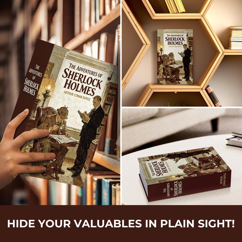 Book Safe with Combination Lock, Hidden Safe (9.5 x 6.2