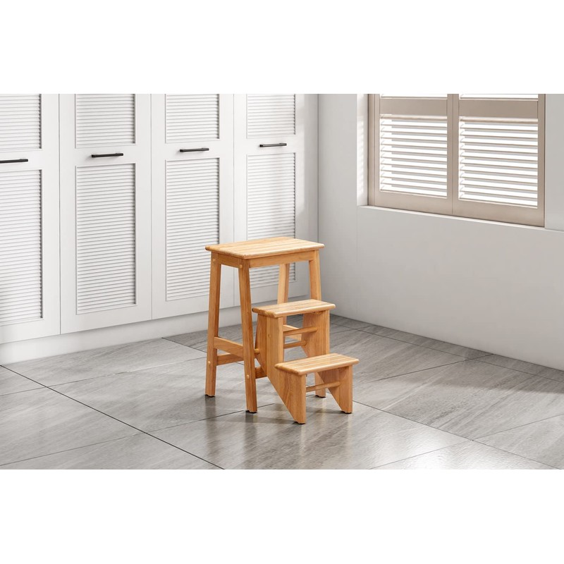 Boraam Niko 3-Tier Step Stool, Counter Height, Natural