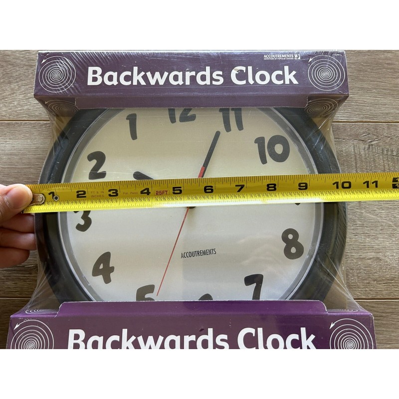 Accoutrements Archie McPhee Accoutrements Backwards Clock New & Sealed Novelty