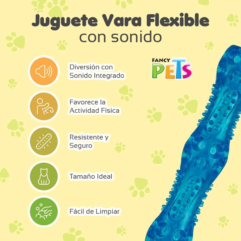 Fancy Pets Juguete Vara Flexible con Sonido para Perro Tamaño