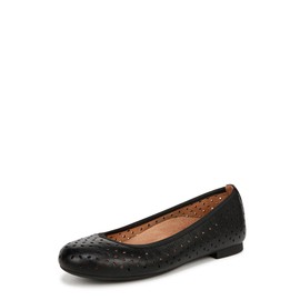 Vionic Women’s Spark Robyn ii Perf Ballet Flat- Supportive Ladies Shoes That Includes a Concealed Orthotic Black Leather 9 Medium