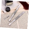 DOITOOL 10pcs Stainless Steel Stamp Tweezers Ergonomic Long Precision Tongs