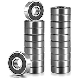 Pack of 20 Ball Bearings Deep Groove Ball Bearings 608 2RS Ball Bearings Skateboard Metal Double Shielded Miniature Deep Groove Ball Bearings for Skateboard, Scooter, Inline Skates 8 x 22 x 7 mm