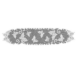 Heritage Lace Butterflies 12-Inch by 54-Inch Runner, White
